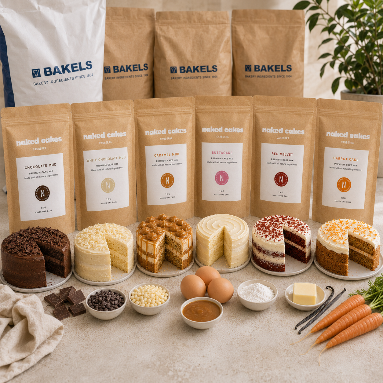 Naked Cakes 1kg Premium Cake Mix Range